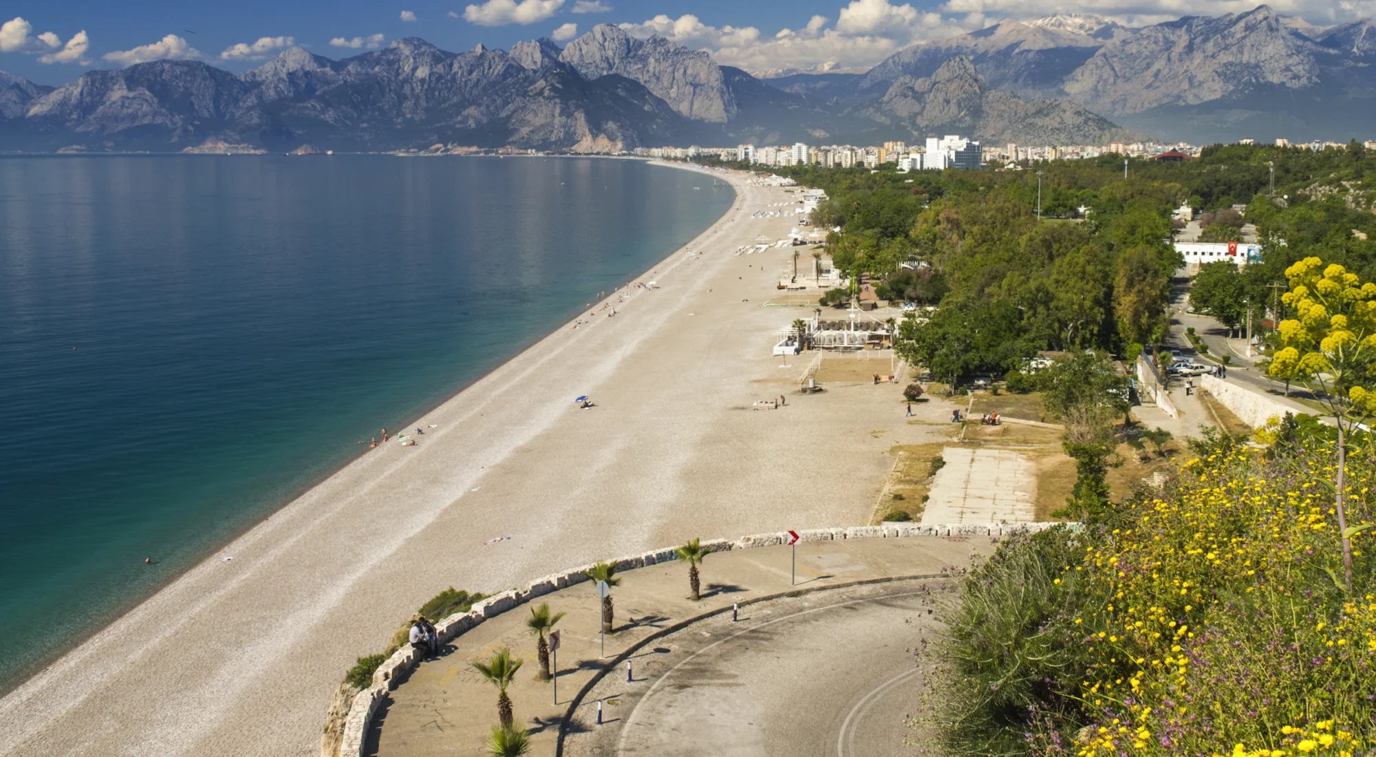 The Antalya coastline on a clear day
