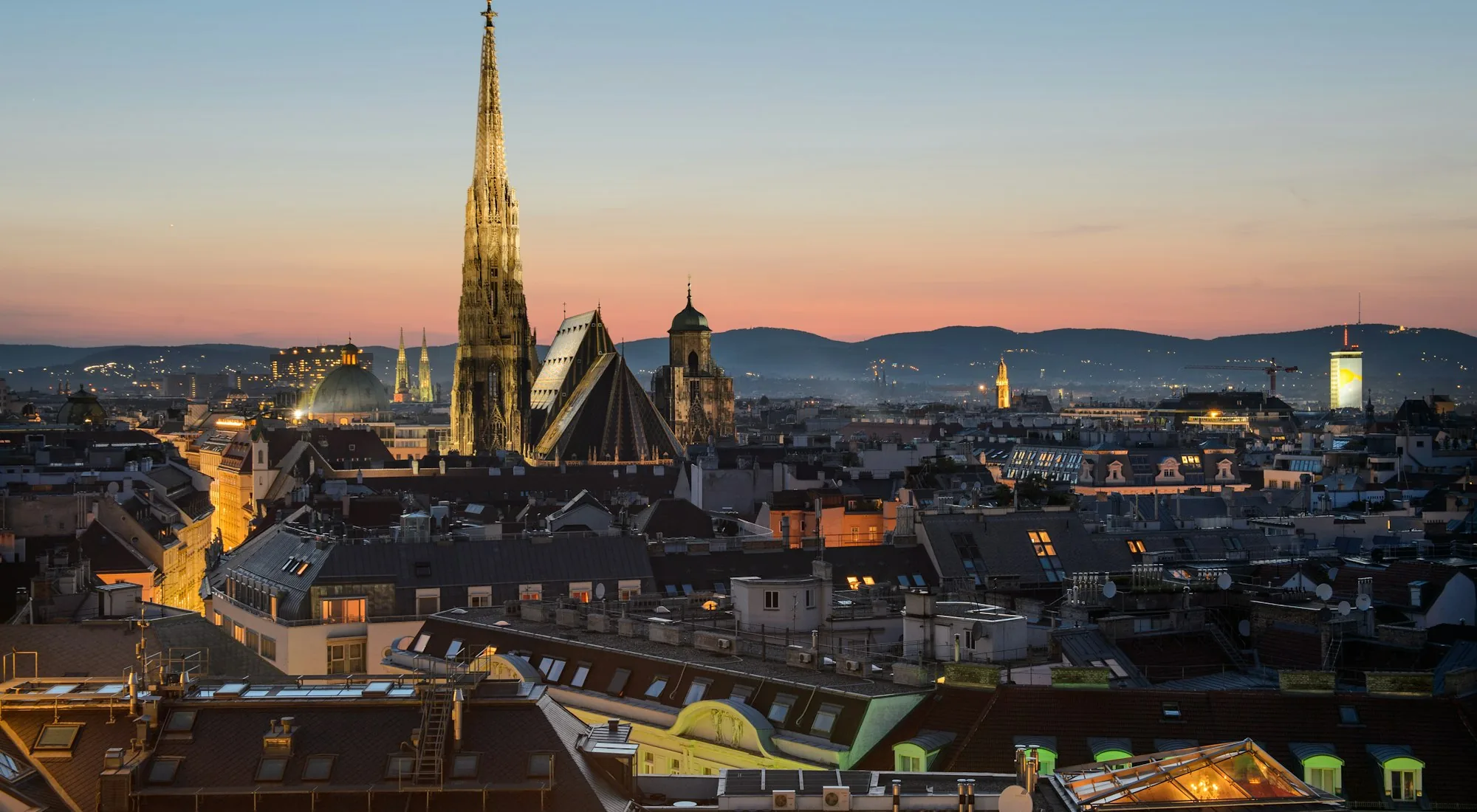 Festive Christmas market scene, Vienna