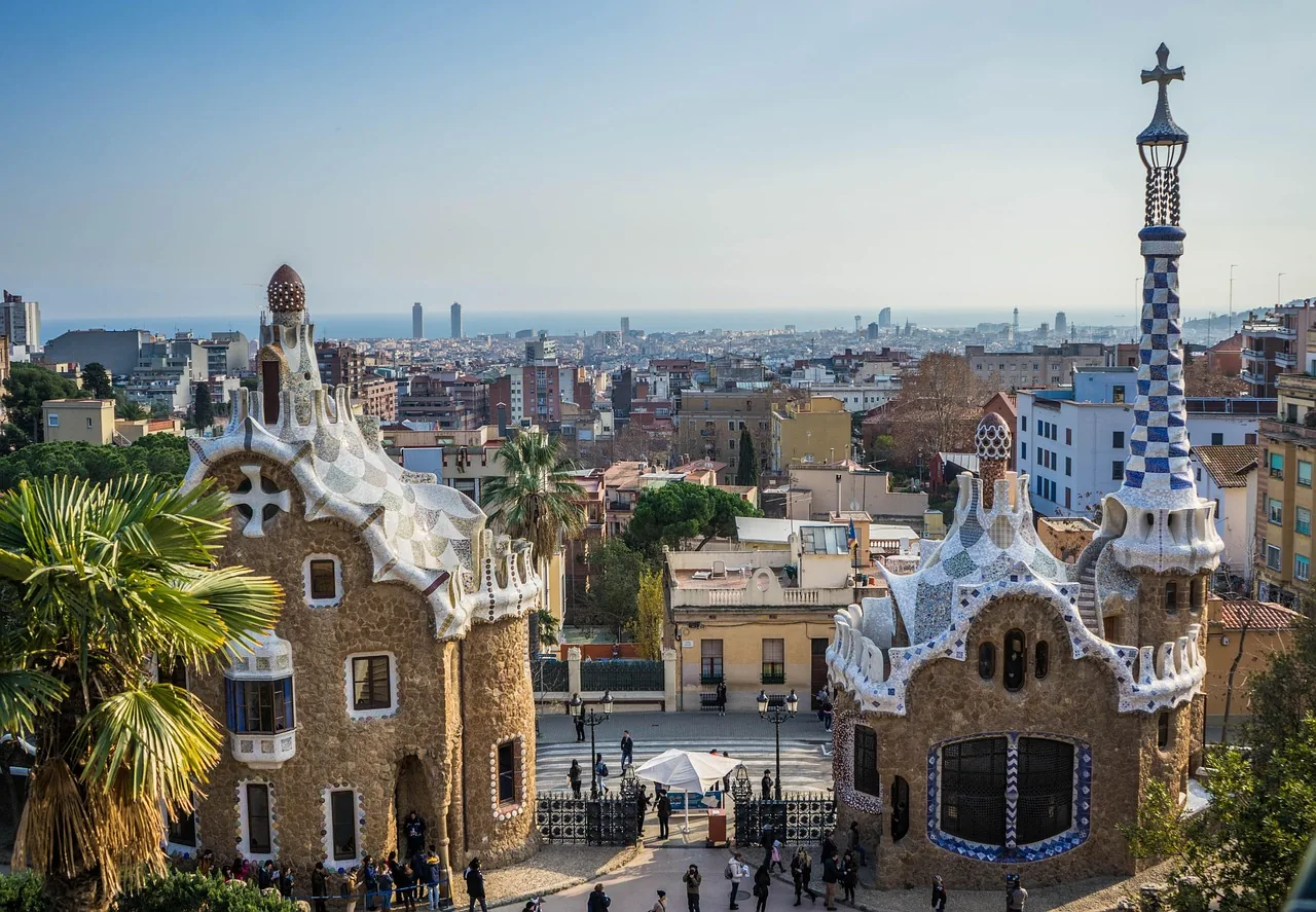 Park Güell and the Barcelona skyline