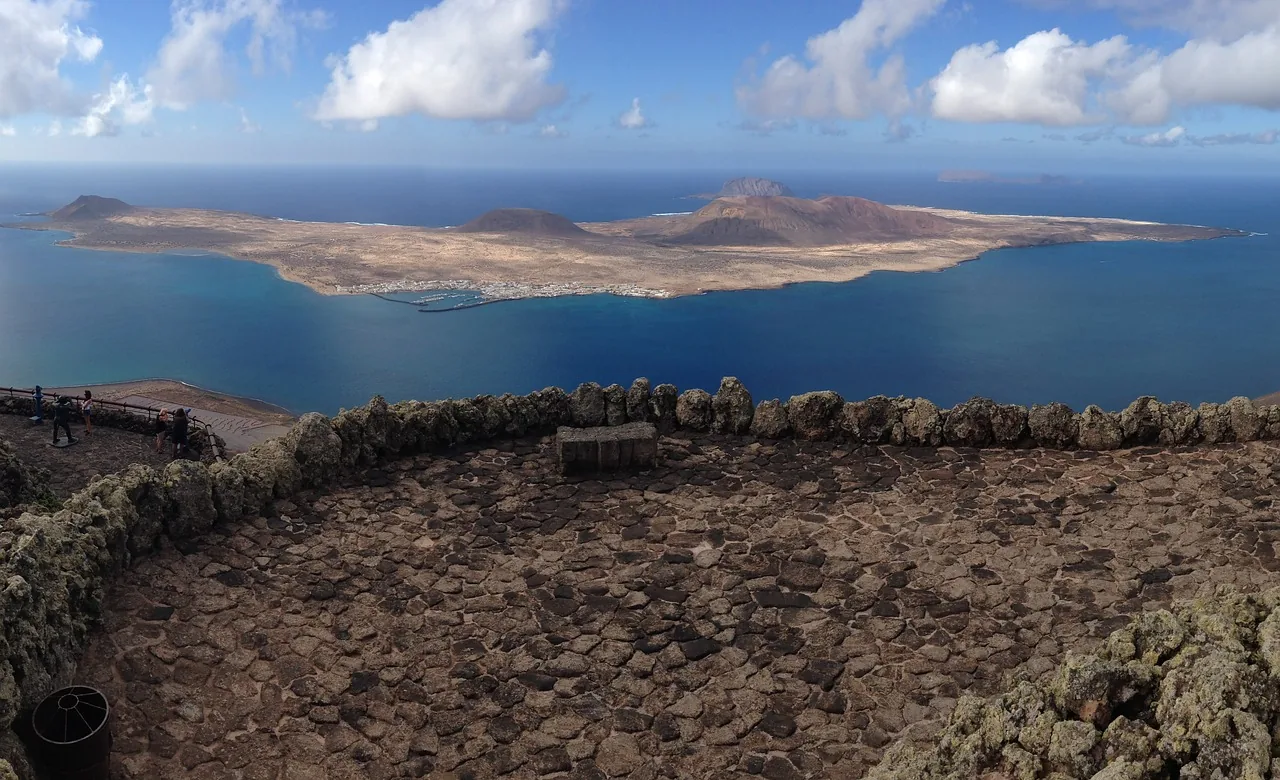 View from Lanzarote's northern cliffs across to La Graciosa